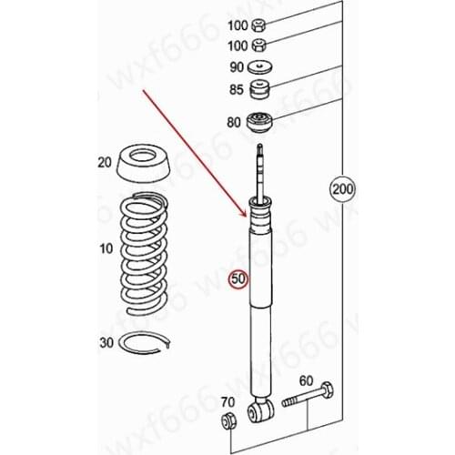 2033261700 Car Rear shock absorber Suitable for W203mer ced es-be nzC180 C200 C240 C280 C300 Shock absorber