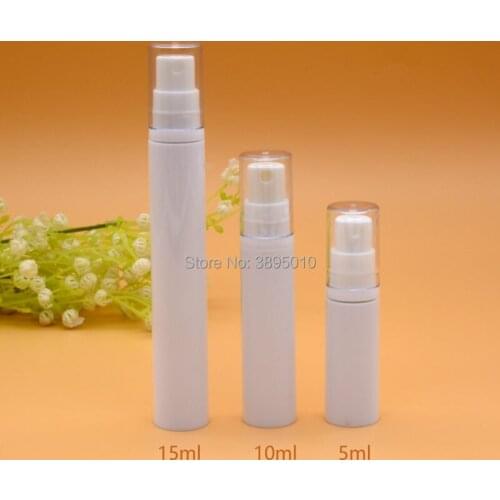 5ML 10ML 15ML White Bottle with Spray Bottle, Cosmetic Essence Packaging Bottle With Transparent Cap F965