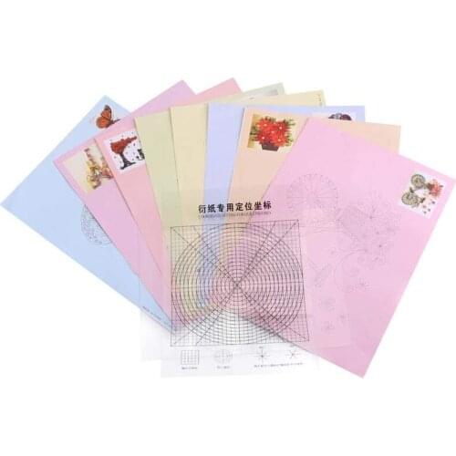 8Pcs 16 Kinds Quilling Pattern Template DIY Release Drawing Locating Paper Quilling Tool Craft Decoration Set