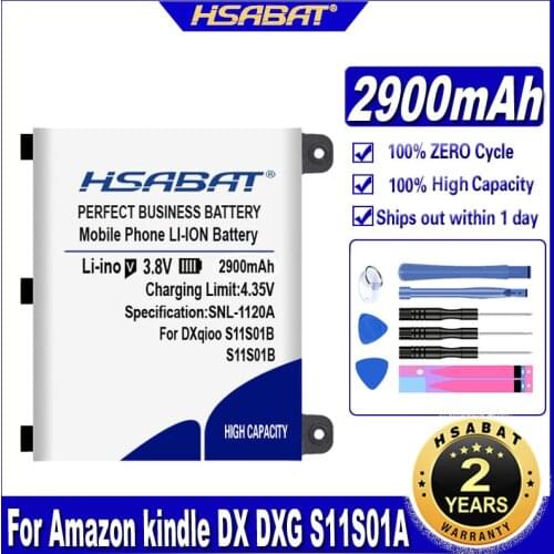 HSABAT S11S01B 2900mAh Battery For Amazon kindle DX DXG S11S01A Batteries
