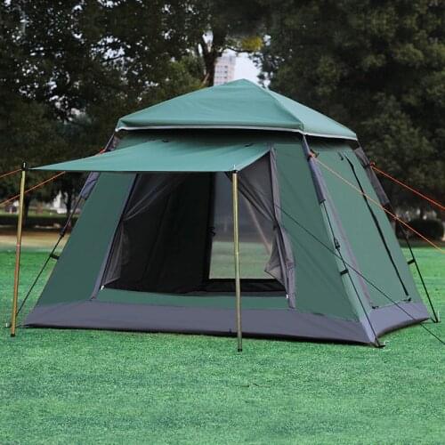 4-5 Person Automatic Camping Tent Quick Opening Outdoor Tent 3 Season Double Layer Waterproof Family Party Tent 215*215*165CM