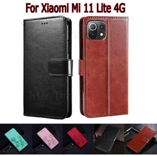 Case For Xiaomi Mi 11 Lite Cover M2101K9AG Phone Protective Shell Funda Xiami Mi 11 Lite 4G Case Flip Wallet Stand Leather Book
