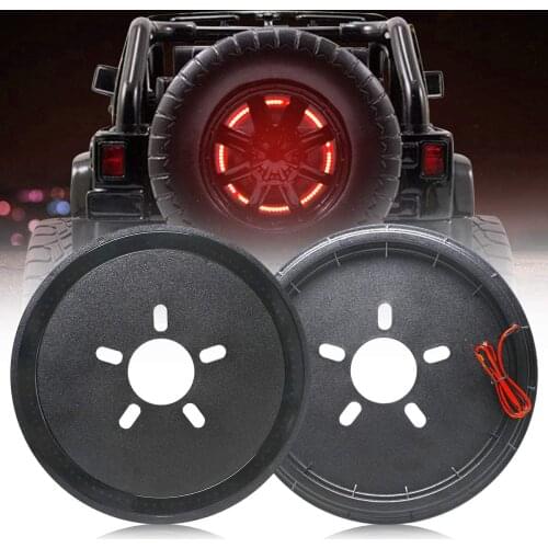 Black Spare Tire Wheel Accessory Brake Light LED Ring 3rd Third Brake Light for 2007-2018 Jeep Wrangler JK JKU YJ TJ