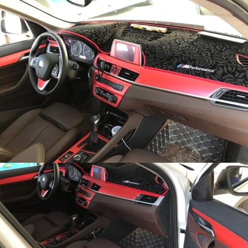 For BMW x1 F48 2016-2020 Interior Central Control Panel Door Handle 3D/5D Carbon Fiber Stickers Decals Car styling Accessorie