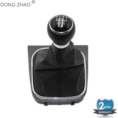 For VW Golf 6 A6 MK6 2009 2010 2011 2012 2013 Car-Stying 5 Speed Car Gear Stick Level Shift Knob With Leather Boot