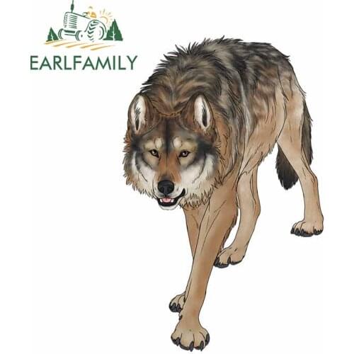 EARLFAMILY 13cm x 8.4cm For Wolf Car Stickers Laptop Fine Decal Bumper Waterproof Vinyl Material Decals Scratch-Proof Decor