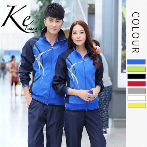 KE New Sport Set Couple plus size woman men footing jogging fashion jacket printed tracksuit sweater red black white blue green