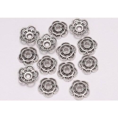50pcs/Lot 10mm Bead Caps For Jewelry Making Bead Caps End Receptacle Flower Torus DIY Spaced Apart Jewelry Accessories