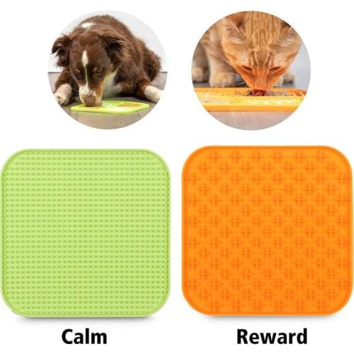 Pet Dog Slow Food Pad With Suction Cup/Flat Anti-choke Slow Food Device New Pet Cat Lick Pad Food Grade Slow Food Pad