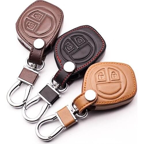 Car Leather Key Case For Suzuki SX4 Swift Grand Vitara Liana Key Cover Accessories 2 Buttons Remote Control Case starline a91