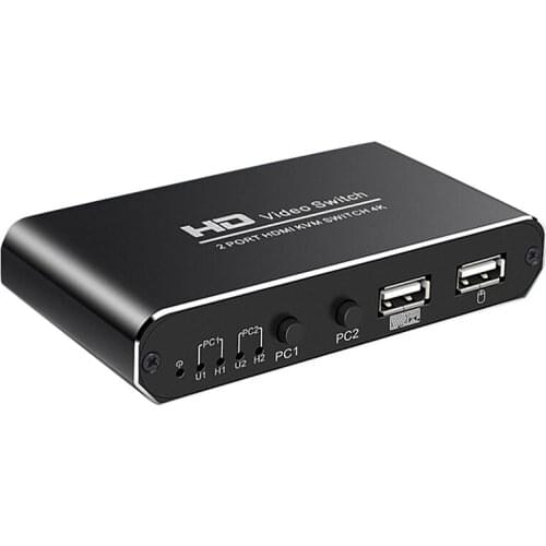 KVM HDMI Switch USB HD 4Kx2K HDMI KVM Switcher for Windows 7 Mouse Keyboard Print Sharing Device