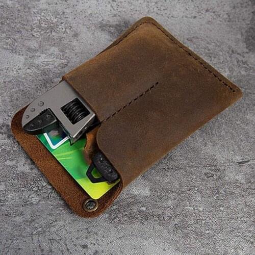 Hot kf-Handmade EDC Organizer Leather Sheath/ Organizer Slip Pouch Case for Flashlight/Multi-Tool/Knife/Pen