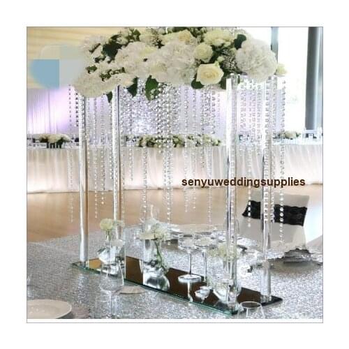 Small screw)Centerpiece Clear Flower Stand Marriage Crystal Acrylic Flower Vase Road Lead Column Pillar Props senyu01191