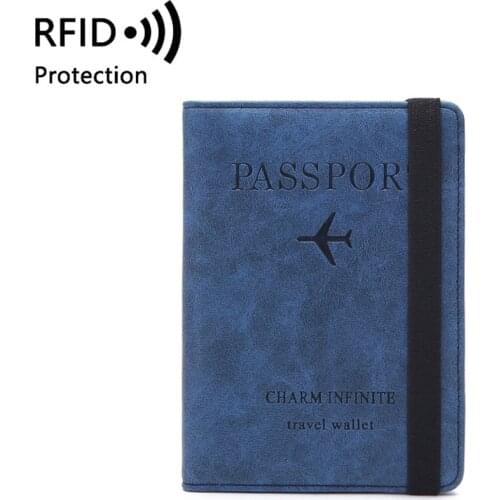 Fashion Women Men Passport Cover Pu Leather Matte Style Travel ID Credit Card Passport Holder Packet Wallet Purse Bags Pouch