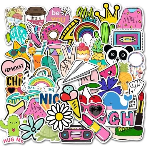 10/30/50PCS VSCO Cartoon Girl Stickers Laptop Guitar Luggage Fridge Phone Waterproof Graffiti Sticker Decal Kid Classic Toys