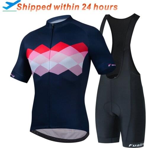 FUALRNY Pro Cycling Set Summer MTB Bike Clothing Pro Bicycle Jersey Sportswear Maillot Ropa Ciclismo Cycling Jersey Set