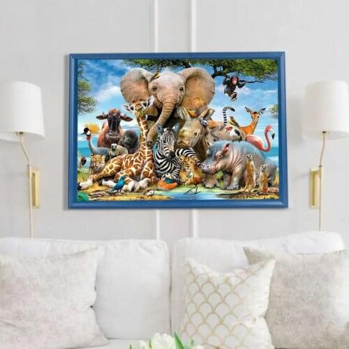 1000 Pieces Adult Childrens DIY Educational Jigsaw Puzzle Animal World Landscape Interactive Decompression Educational Toys