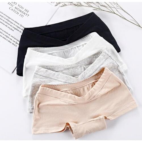 4color Womens Breathable Safety Short Pants Hot Sale Cotton Seamless Mid-Rise Solid Cotton crotch Girls summer Necessary shorts