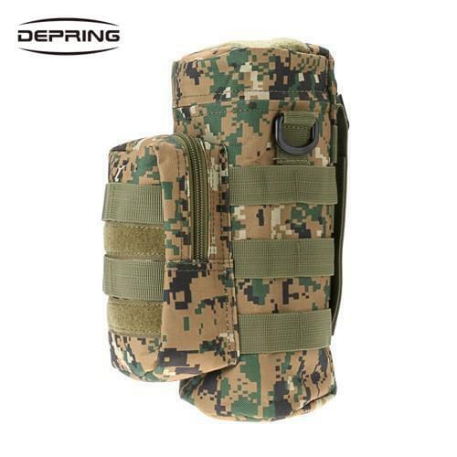 Outdoor Sport Zipper Utility Water Bottle Pouch Bag Tactical Military Molle Water Kettle Pack for Hunting Hiking Camping
