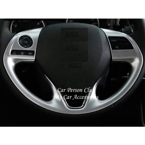 For Mitsubishi Outlander 2016 2017 2018 2019 Inner Steering Wheel Trims Molding Frame Cover ABS Chrome Car Styling Accessories