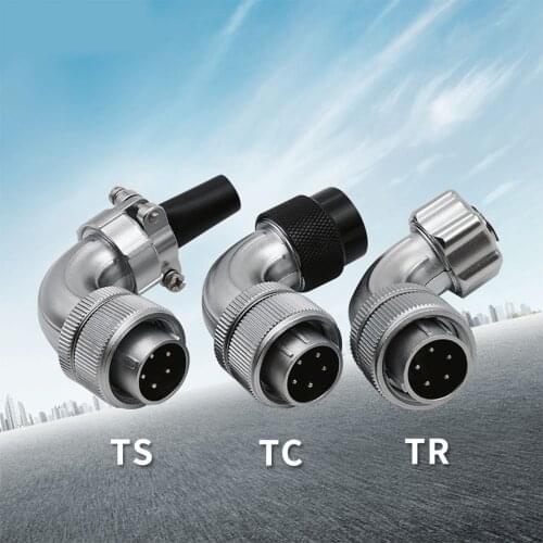 WS20 TR TS TC Male Plug 90 Degree Right Angle Bend Connector M20 2 3 4 5 6 7 9 12 Pin Waterproof IP67 Metal Shell AC DC Adapter