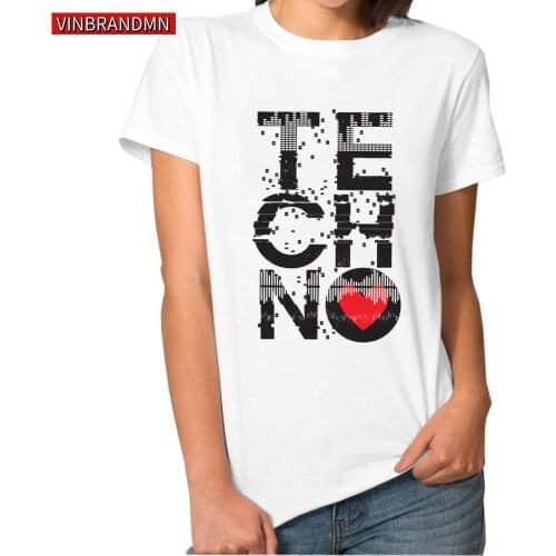 2020 New Coming Vintage Love Techno Music Personalized women T Shirt Costumes Teenager Round Neck short sleeve tee Tops camiseta