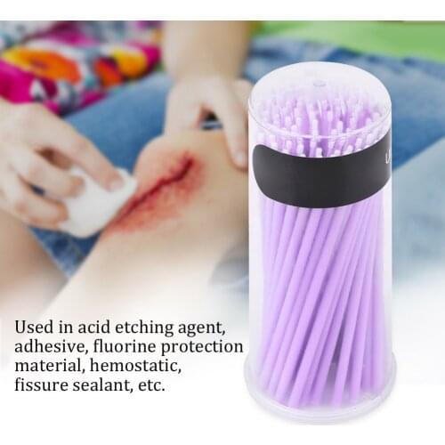 100pcs Purple Color Dental Disposable Small Brush Tooth Materials Micro Applicators Swabs