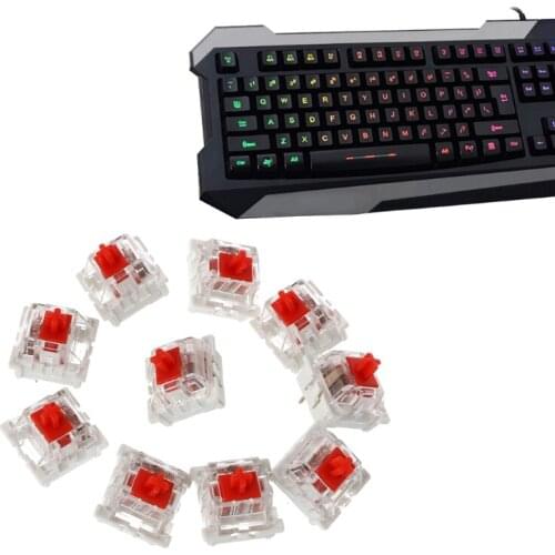 10Pcs 3 Pin Mechanical Keyboard Switch Red Replacement For Gateron Cherry MX