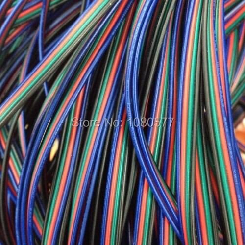20m/lot 4pin RGB Cable, 22awg extension wired wire For LED RGB Strip, PVC insulated wires, Tinned copper electric cable