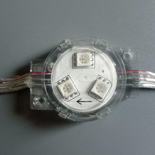 20pcs 30mm diameter DC12 WS2811 pixel with transparent cover;3pcs 5050 led inside;0.72W