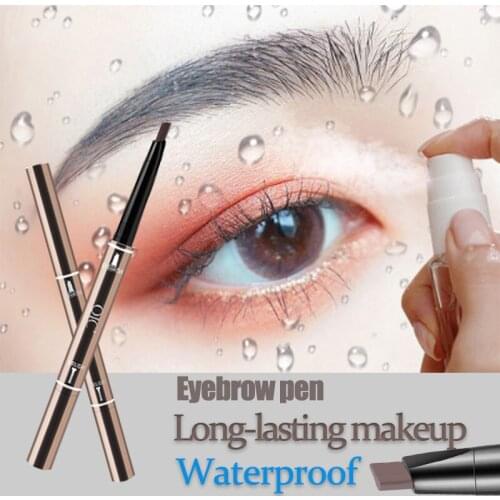 2020 Makeup Double Ended Automatic Rotary Eyebrow Pencil Waterproof Natural Eyebrow Pomade Brow Pencil with Brush