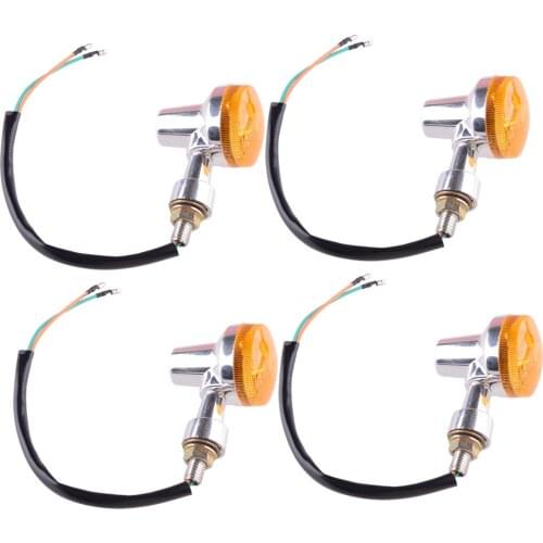 4Pcs Motorcycle Motorbike Amber Bulb Turn Signal Light Indicator Lamp Refit Universal Replacement