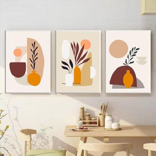 Abstract Shapes Foliage Drawing Botanical Wall Art Canvas Painting Posters And Prints Wall Pictures for Living Room Decoration