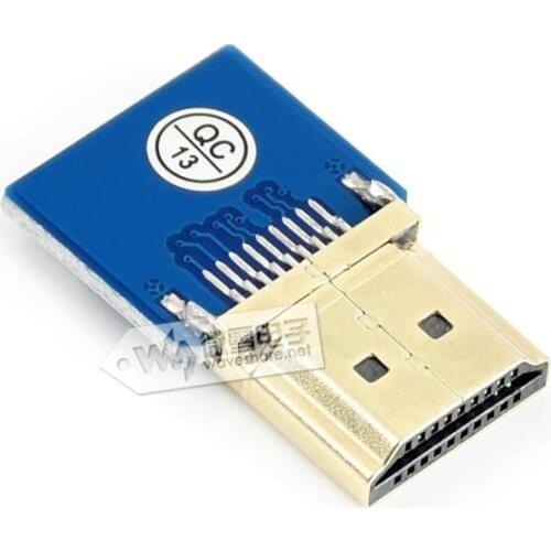 Waveshare HDMI Adapter for DIY HDMI Cable Horizontal/Straight Connector