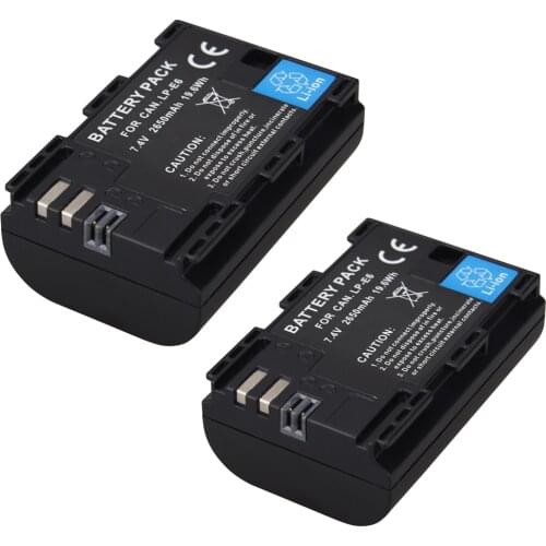 2650mAh LP-E6 Li-ion Battery For Canon EOS 5DS 5D Mark II Mark III 6D 7D 60D 60Da 70D 80D DSLR EOS 5DS Camera Battery For LP-E6