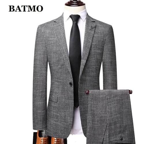 BATMO 2021 new arrival autumn high quality striped suits men,wedding dress,plus-size M-4XL 21910