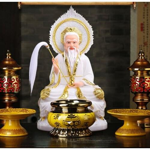 Large HOME family protection Temple Altar Worship Taoism Fairy ZU SHI TAI SHANG LAO JUN God gilding jade BUDDHA FENG SHUI statue