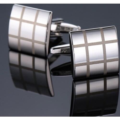 Brand new high quality Jiugongge Cufflinks fashion suit jewelry laser metal Cufflinks mens Wedding Shirt Badge Pin