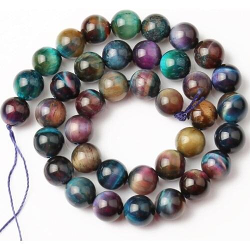 Natural Multicolor Mix Tiger Eye Gem Stone Beads 6/8/10mm 15" Round Spacer Beads for Jewelry Making Diy Loose Bracelet Necklace