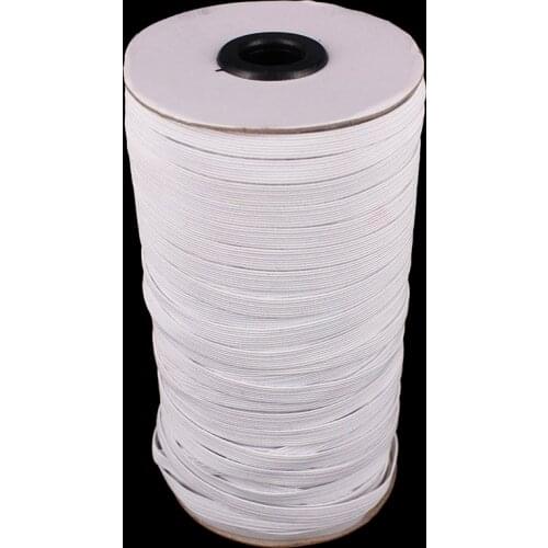 100yard 6mm 7mm 8mm 9mm White Elastic Stretch Ribbon Band Lace Trim Tape Webbing Belt Strap Craft Sewing Accessories T2406