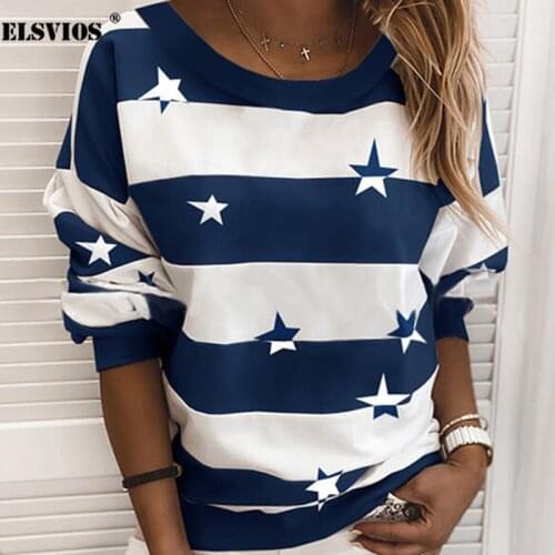 Женские полосатые футболки ELSVIOS China At AliExpress