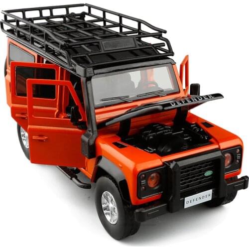 1:32 High Simulation 2010 Land Rover Defender Travel Edition Off-road Vehicle Six Doors Sound and Light Back Metal Car Model Toy