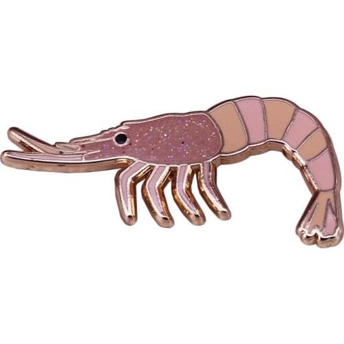 Shrimp Glitter Enamel Pin Enjoy fascinating dancing creatures and Save the Bay