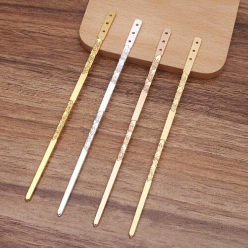 5pcs/lot 145mm Copper Hairpin Flat Hair Stick Handmade DIY Hairwear Hair Accessories For Women