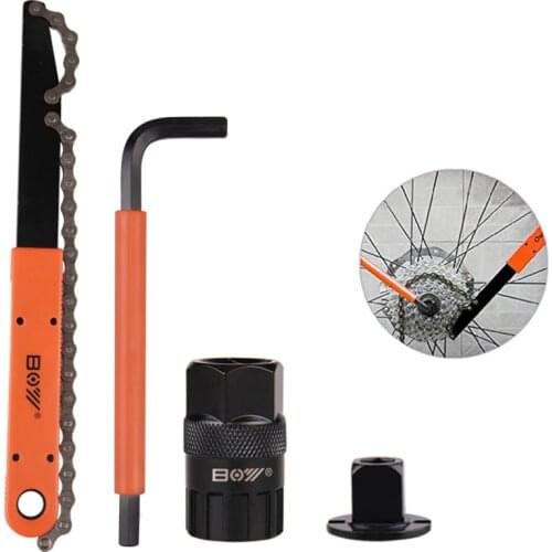 Multifunctional Bicycle Repair Tool Kits Portable Bottom Bracket Wrench Cassette Freewheel Bottom Bracket Bike Chain Remover