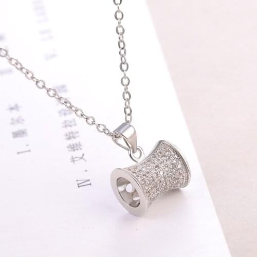Juya Fashion Cubic Zircon Necklaces Rhinestone Pendants Cute Dog Money Bag Trendy Jewelry for Women Necklace Accessories Gift
