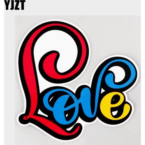 YJZT 12.2CM×12.5CM Cute Love Happy Valentines Day Decal Car Sticker PVC 11C-0058