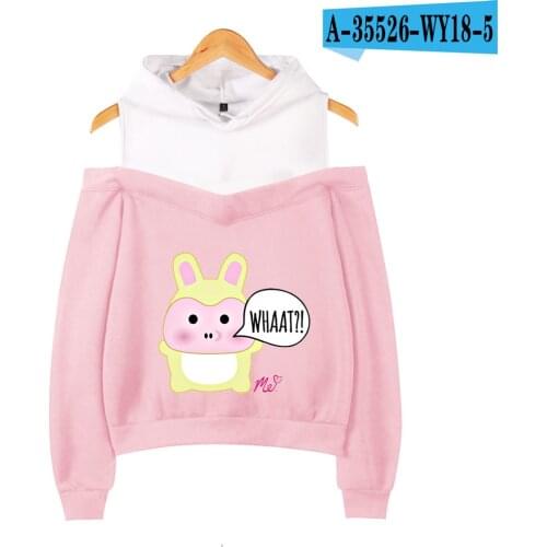 New Harajuku Moriah Elizabeth Sweatshirt Women Casual long-sleeved off-shoulder Moriah Elizabeth Girls Cute Streetwear Hoodies