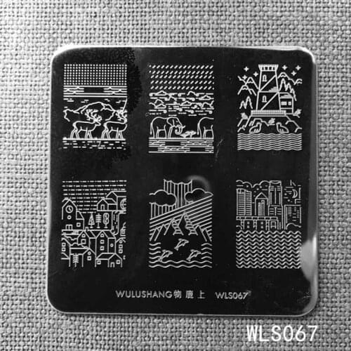 New Nail Stamping Plates WULUSHANG Square Stainless Steel Nail Plates 6*6cm Nail Art Image Konad Print Stamping Manicure Beauty
