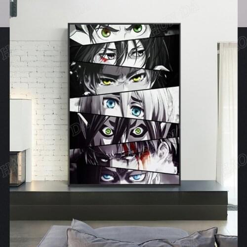 Attack on Titan Anime Poster other anime character eyes Decorative Painting Canvas Wall Art Living Room Posters Bedroom Painting